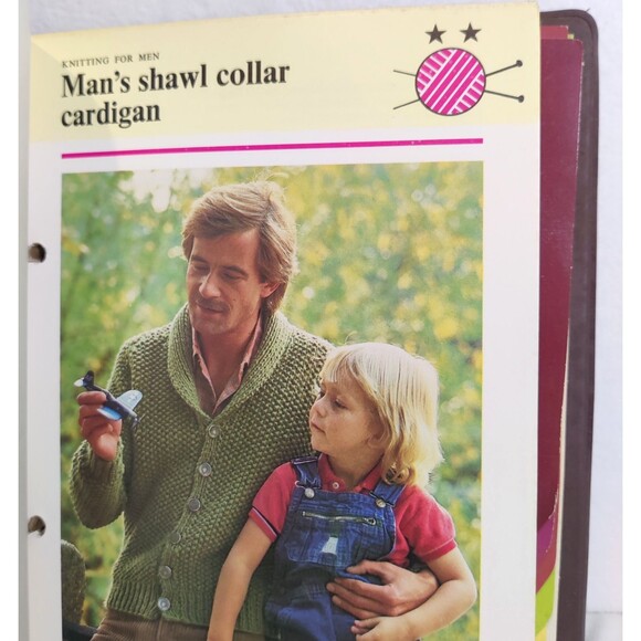 Vintage 1982 "The Knitting Collection" Binder 3" Patterns By Golden Press - Picture 5 of 16